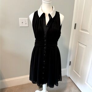 WHBM Black Chiffon Formal Holiday Dress 6P brand new with tags